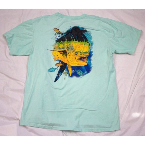 Guy Harvey Other - Guy Harvey By AFTCO Mens Short Sleeve Fishing Graphic T-Shirt Size Large